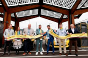 TfL Image - Places for London, TfL, Fastned and the deputy mayors cut ribbon at Hatton Cross Hub: TfL Image - Places for London, TfL, Fastned and the deputy mayors cut ribbon at Hatton Cross Hub