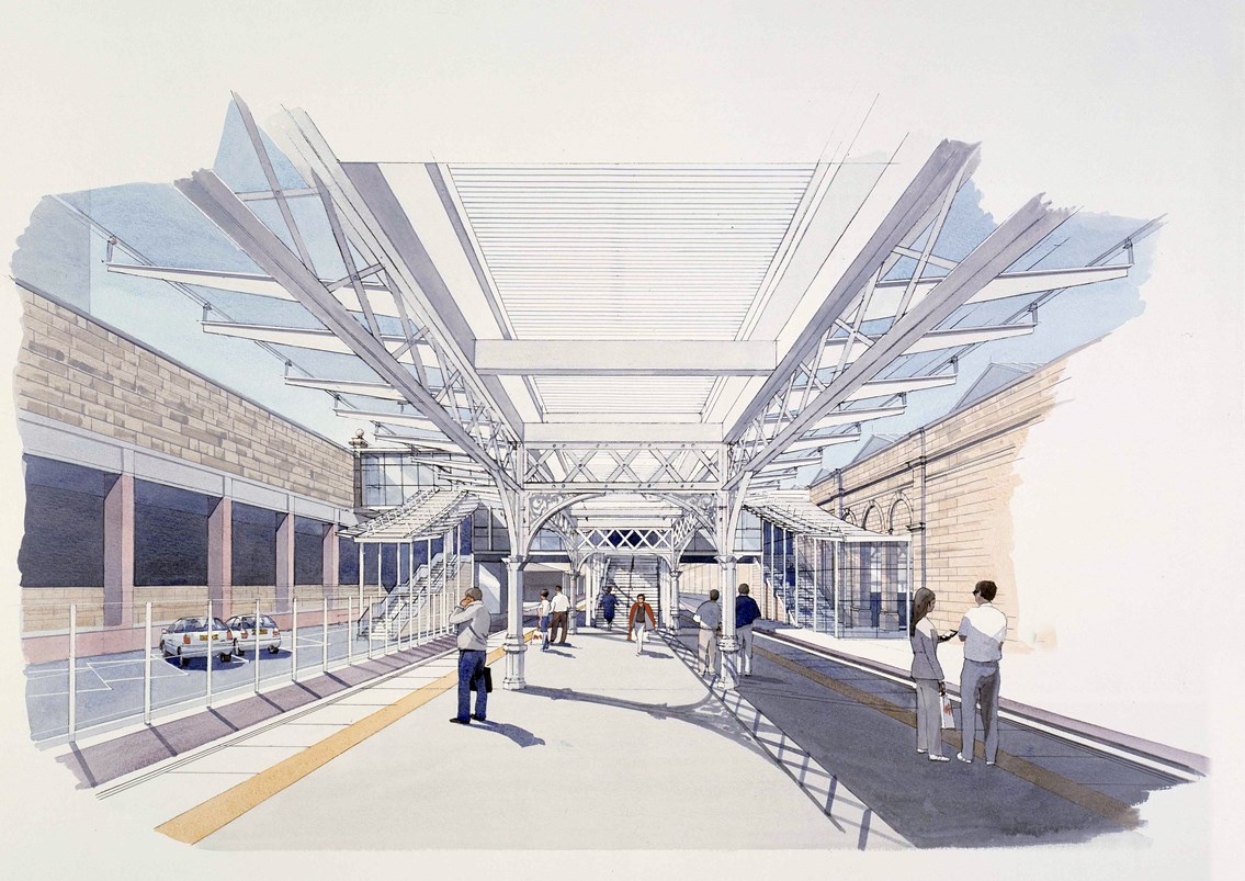 Waverley - Platforms 8&9: Artist's impression of platforms 8&9 from a passenger's perspective