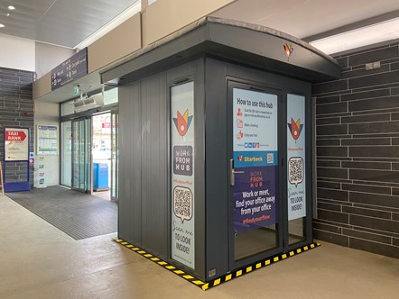 Image shows WorkfromHub at Harrogate station