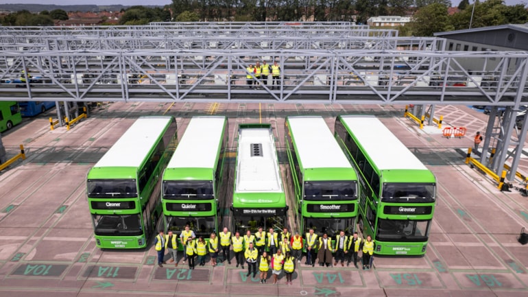 Bristol’s first electrified bus depot opened by government minister and new mayor