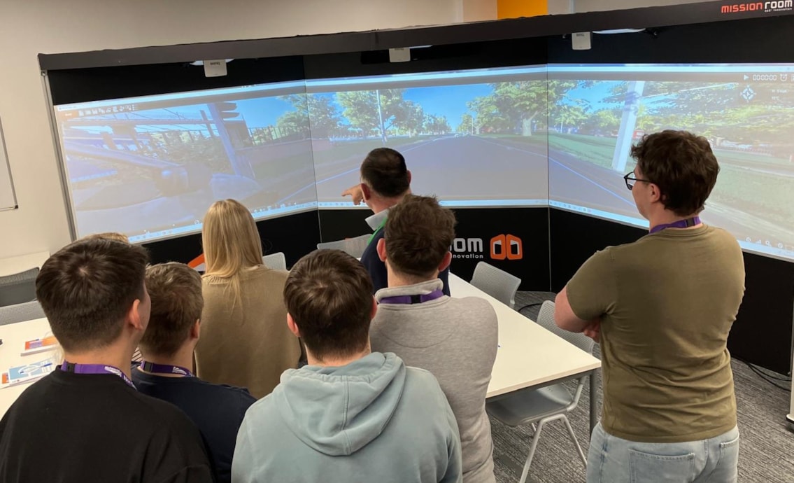 Apprentices with the Mission Room set-up