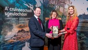 Gaelic Tourism Strategy launch 1: Rob Dickson, Director of Industry & Destination Development at VisitScotland, Joy Dunlop, singer and Director of Seachdain na Gàidhlig (World Gaelic Week) and Amina Shah, National Librarian and Chief Executive, National Library of Scotland, launch the Gaelic Tourism Strategy for Scotland 2024 – 2029