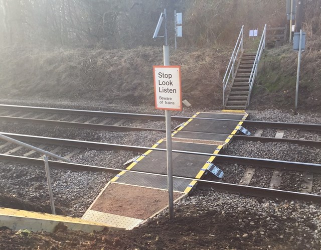 New warning system to improve safety at footpath level crossings across Anglia: Islands level crossing Bentley improvements