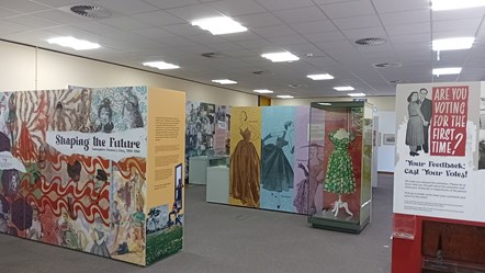 Exhibition stands highlighting Lancashire women