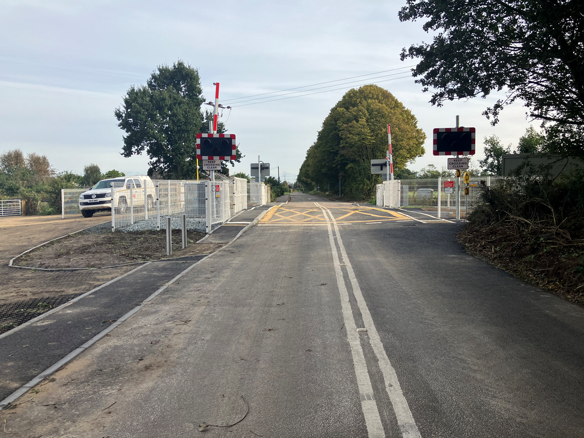 Coltishall Lane level crossing after the work