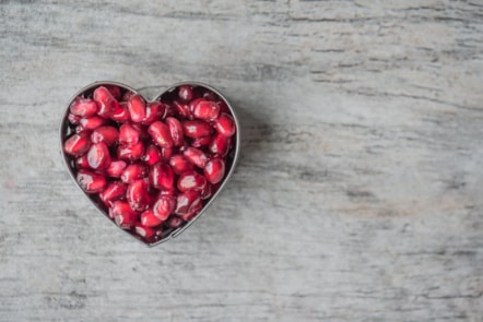 Fruit in a heart dish