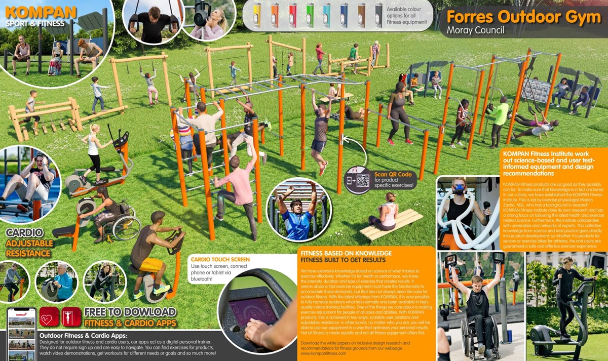 KOMPAN Forres Outdoor Gym - 3D Presentation Page 1