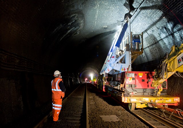 Historic rail tunnels to be upgraded as electrification of the railway moves west: Severn Tunnel Electrification Drilling Work 12