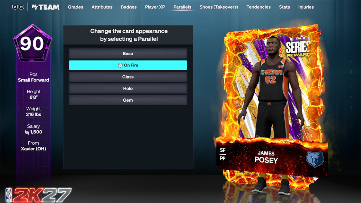 NBA 2K27 MyTEAM Player Cards Parallels