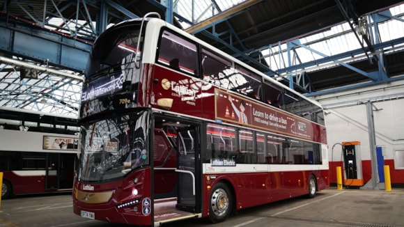 First of Lothian’s fully electric double deck buses hit the road: BZL 1