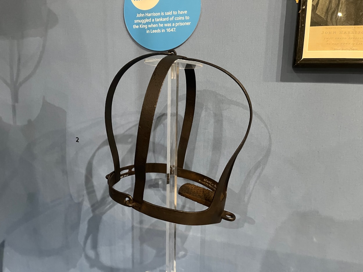 Scold's bridle: Used in English towns and cities as early as 1574, scold’s bridles were employed to discourage individuals, usually women, who were judged to have spoken rebelliously, inappropriately or out of turn.
Also known as a brank’s, or witch’s bridle, the grisly object has gone on show in the museum’s Leeds Story gallery as a sad reminder of a less enlightened age, having been originally collected by Morley historian Norrison Scatcherd.