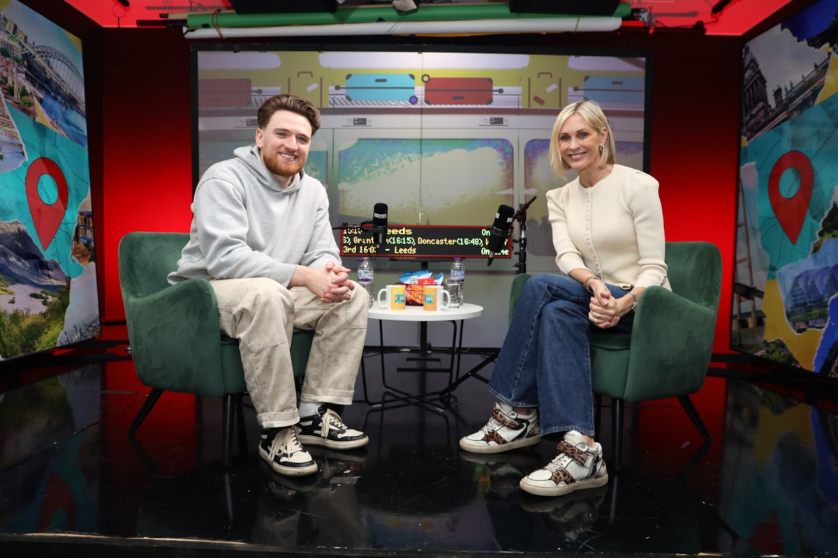 Matty Lee in the LNER Routes Studio with Jenni Falconer