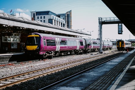 EMR Fleet Regional - Class 170 train sitting on platform at Nottingham Station