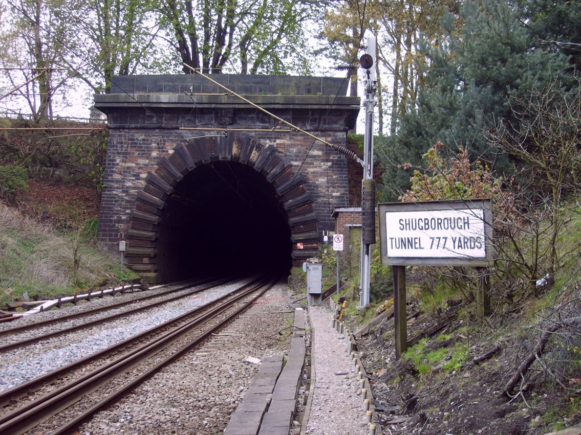 Shugborough Tunnel: The southern portal of Shugborough Tunnel on the west coast main line near Stafford.

(Photo courtesy of Ricky Forshaw)