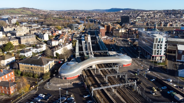 Passengers urged to plan ahead as essential weekend railway upgrades take place between Newport and Shrewsbury: Newport Station drone photo1