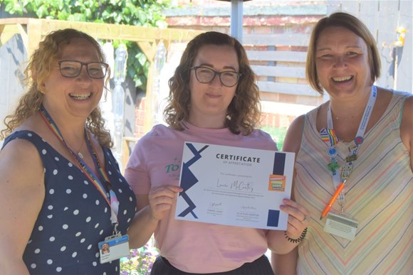 Top apprenticeship courses in Portsmouth revealed: Apprentices 23 Cllr Suzy Horton, Laura McCarthy, Cheryl Head FB
