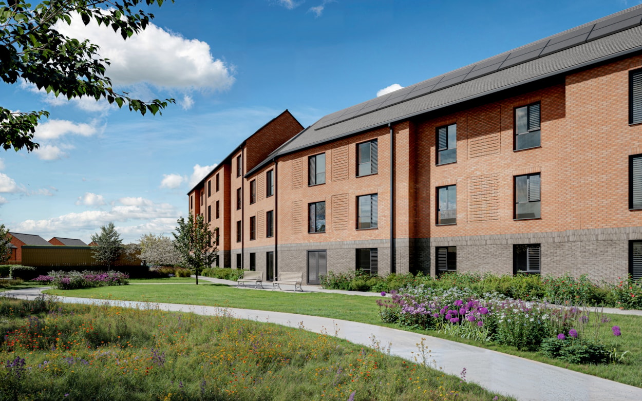 Kingsdale Leeds 1: A computer-generated image showing how part of the housing development proposed for the former Kingsdale Court site in Seacroft, Leeds, could look.