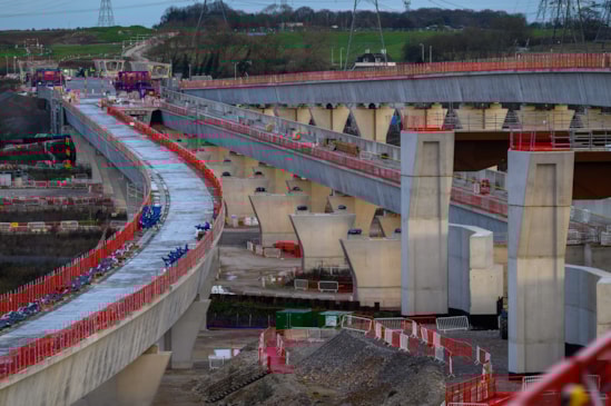 20251227 HS2 Water Orton 1 and 2 viaducts looking north: 20251227 HS2 Water Orton 1 and 2 viaducts looking north