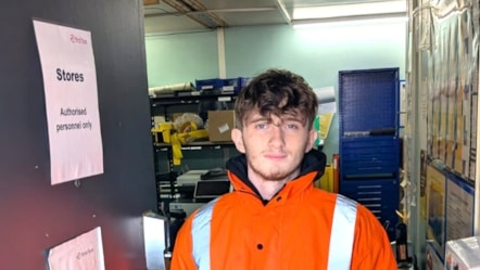Kai at work in his new role at First Bus