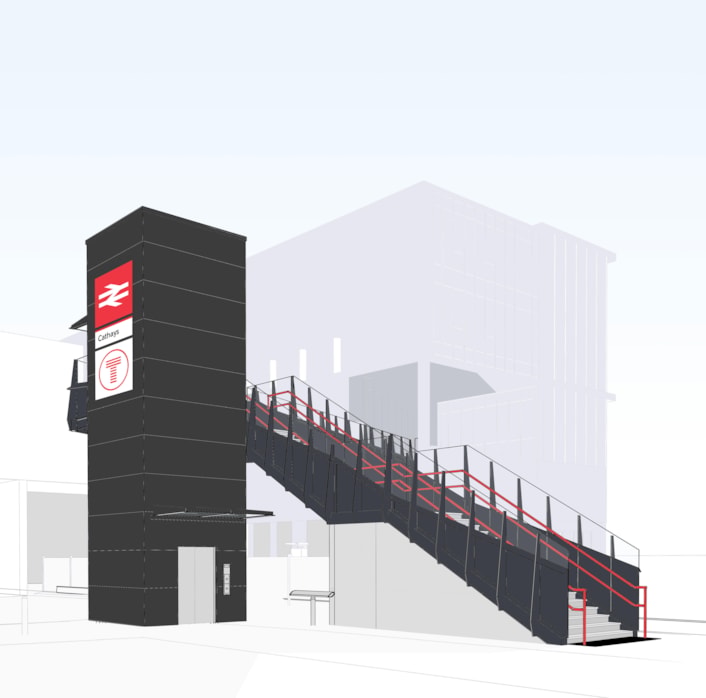 Artist Impression of Cathays station new footbridge-4: Artist Impression of Cathays station new footbridge-4