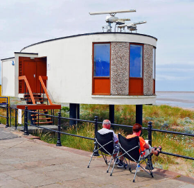 People enjoy the view next to the former Fleetwood Radar Station