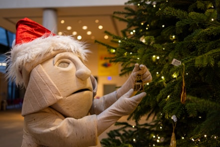 Lewis chess piece takes a festive turn decorating the National Museum of Scotland's Christmas tree © Duncan McGlynn-3