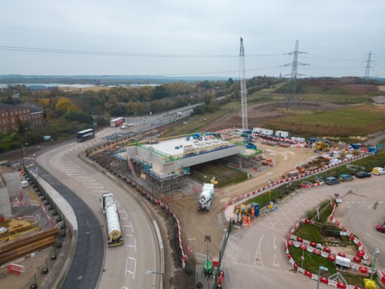 Chattle Hill structure at HS2's Delta Junction in North Warwickshire