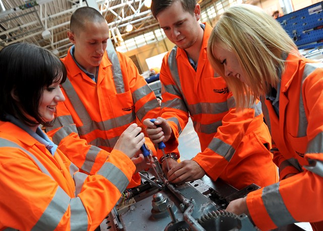 School girls think engineering is a  job for the boys, finds Network Rail Survey: Natalie Burton, Andy Wheeler, Andy Fox, Vicki Fox