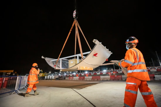 TBM shield arrives overnight at OOC