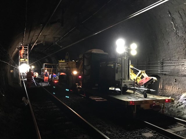 Drainage and electrification work took place in the Severn Tunnel