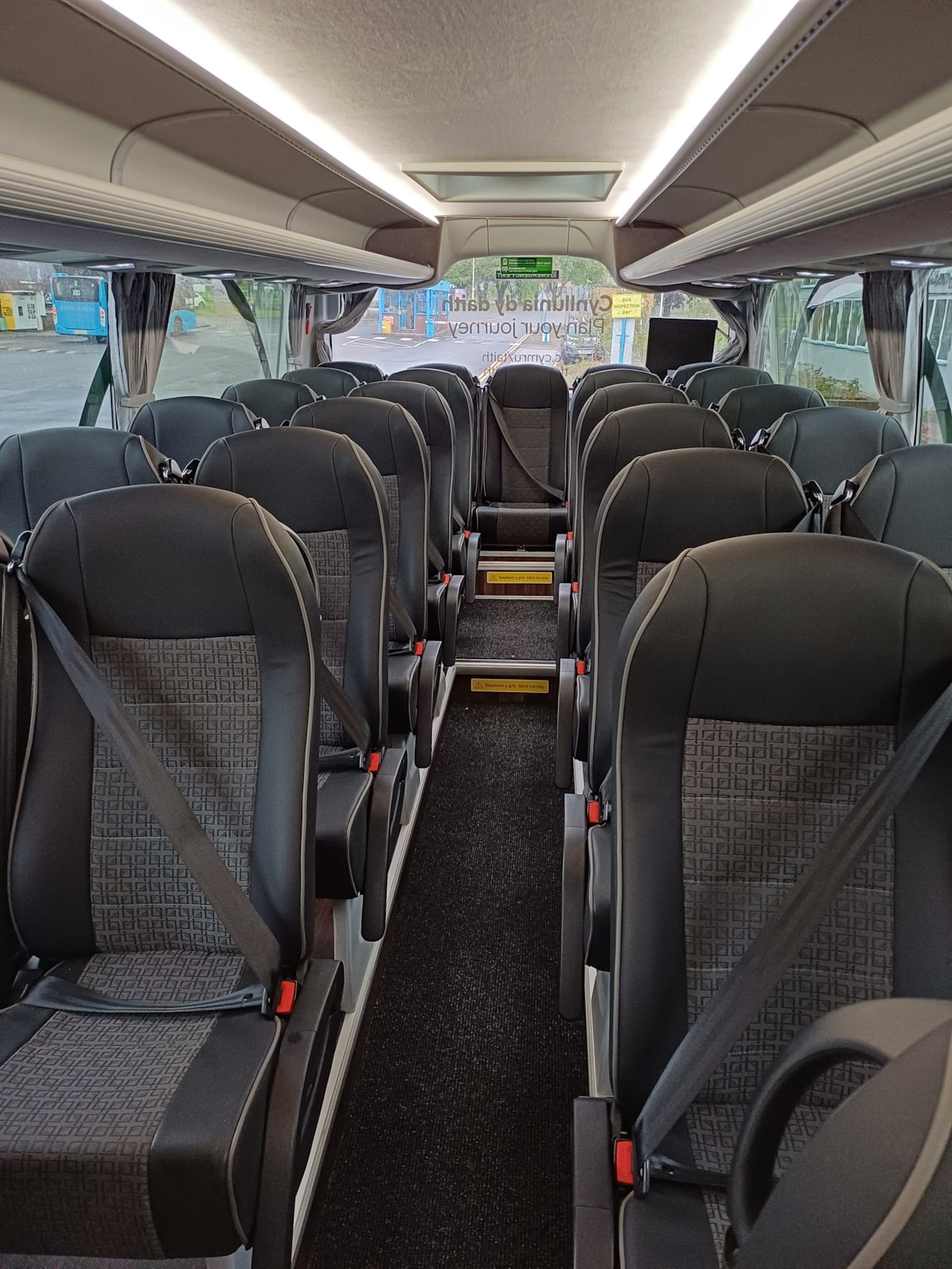 inside of Taith Cymru coach