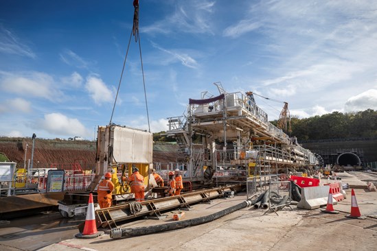 Reassembly of 'Dorothy' TBM for second launch at Long Itchington Wood Tunnel
