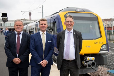 Northern MD  David Brown (centre) is joined by Paul Maynard MP (right) and John Blackledge, Director of Community and Environment at Blackpool Council (left)