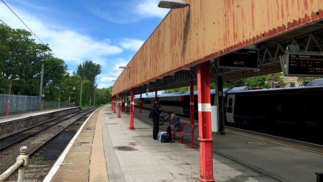 1960/70s built platform canopies at Lancaster station