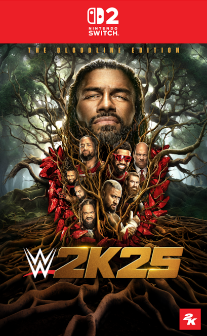 WWE 2K25 Bloodline Edition Switch 2 Box Art No Rating