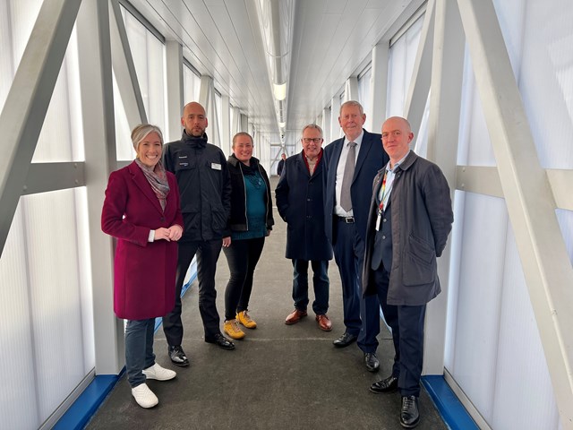 Daisy Cooper MP joins Tom Moran, Managing Director at Thameslink and Network Rail's Nick Wilton at St Albans City station: Daisy Cooper MP joins Tom Moran, Managing Director at Thameslink and Network Rail's Nick Wilton at St Albans City station