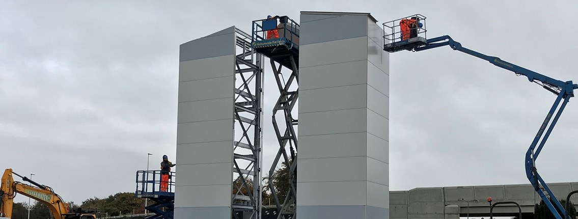 Tower lifts a step towards improved accessibility at West Calder station: 18 Oct Lift shafts small