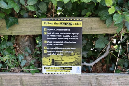 SCRAP fly-tipping sign