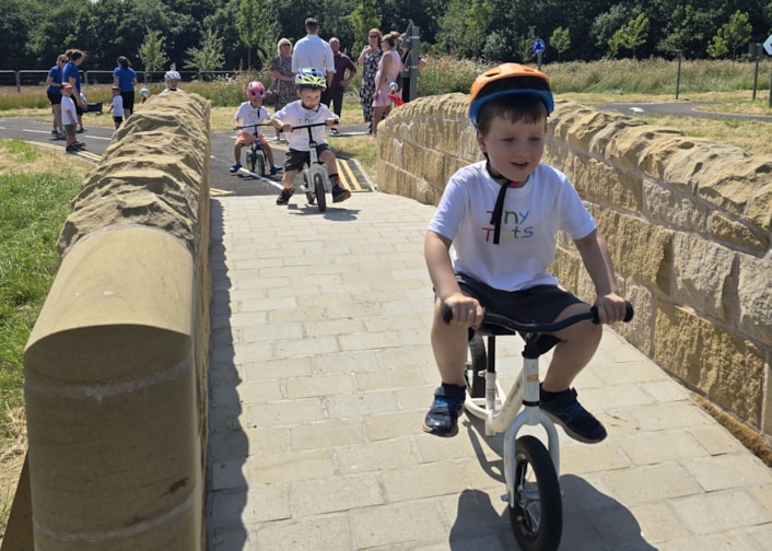 Temple Newsam bike park 7: Children of all ages and abilities can develop their confidence, riding skills and ability to read traffic signs at the park which even has its own stone hump bridge, designed to replicate the real stone bridge found within the extensive grounds of Temple Newsam.