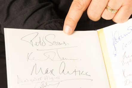 Peter Sisson's signature on a menu from Concordes first flight. Photo © Duncan McGlynn