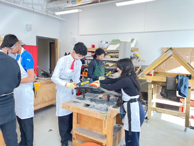 Construction skills are demonstrated at Castlebrae High School