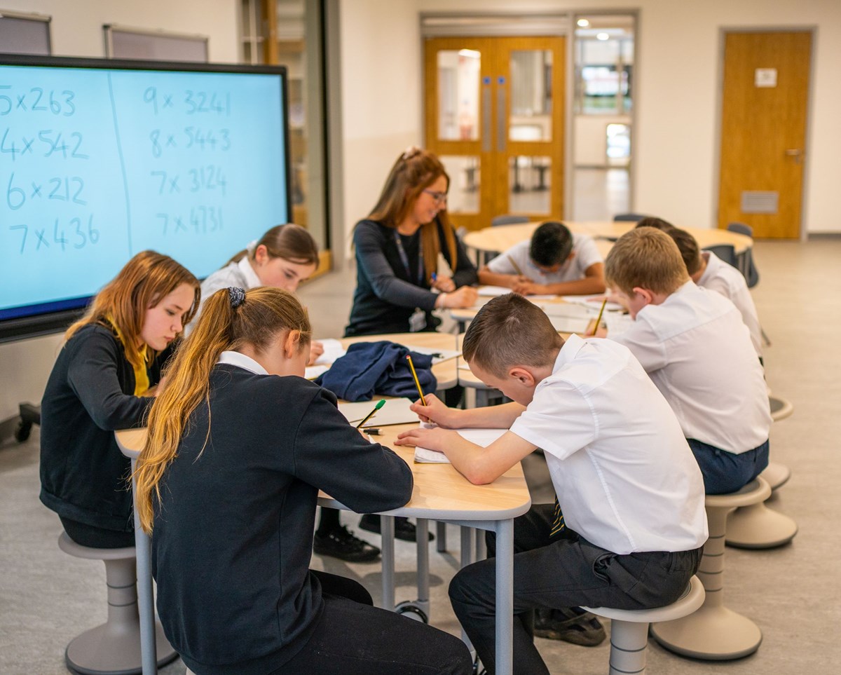 P7 hard at work in their new learning spaces