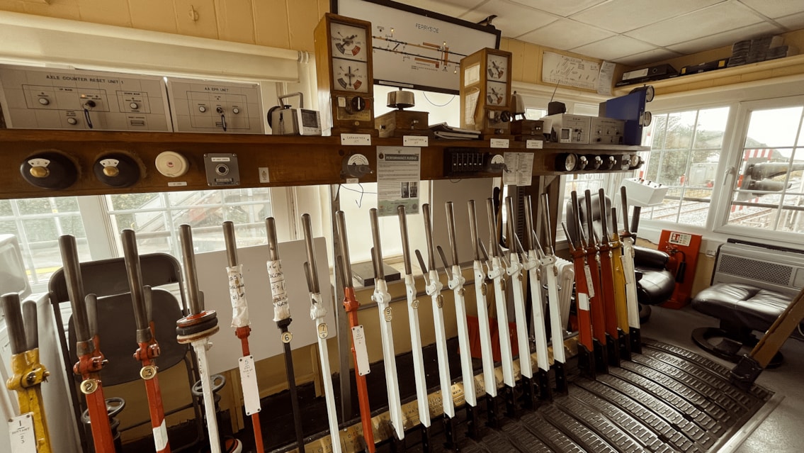 Railway closure in South West Wales this weekend for major signalling upgrade: Ferryside signal box - levers-2