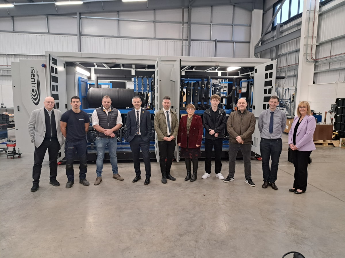 Pictured from left to right are Paul Hannant, project coordinator of the Lancashire Apprenticeship Service at the Lancashire Skills and Employment Hub, Oliver Barrow, a Level 3 engineering apprentice with manufacturer of CO2 commercial and industrial refrigeration and heat pump plant machinery isentra, Stephen Allen, operations director for isentra, County Councillor Aidy Riggott, cabinet member for Economic Development and Growth, County Councillor Ash Sutcliffe, lead member for Cultural Services and Skills, County Councillor Jayne Rear, cabinet member for Education and Skills, Joseph Bridges, who is currently doing a Level 4 Application Support Apprenticeship with software and consultancy solutions firm Redthorn, Mark Murray, training manager at Redthorn, Richard Handley, of the Department for Education and Michele Lawty-Jones, Director of the Lancashire Skills and Employment Hub.