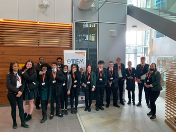 Network Rail and The Talent Foundry celebrate completion of programme to inspire young people to pursue careers in rail: Lord Grey Academy students at The Quadrant