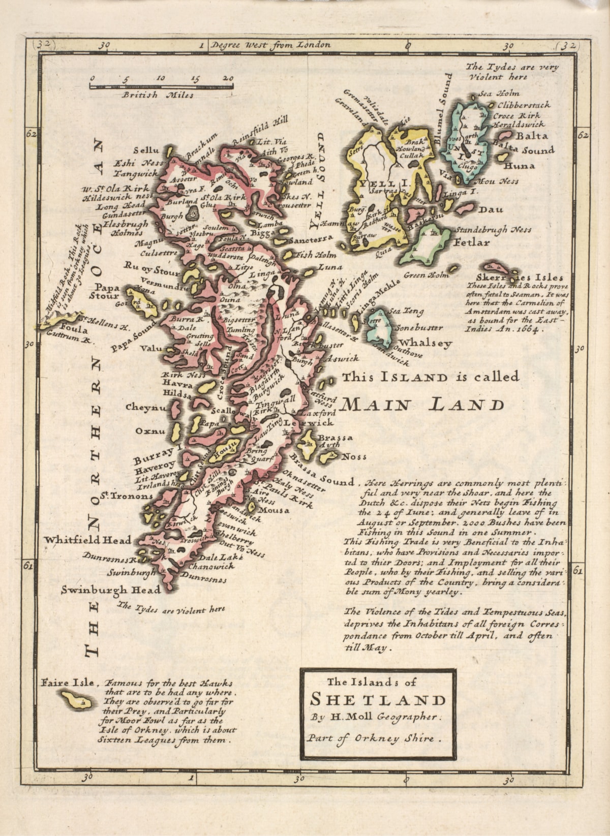 The Islands of Shetland by Herman Moll, published 1745