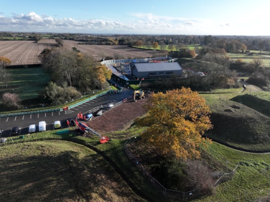Aerial view of HS2's Chiltern tunnel ventilation shaft at Chalfont St Peter (December 2025) 1