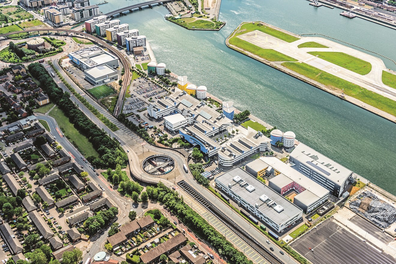 University of East London partners with Siemens to deliver net zero carbon by 2030: Docklands Campus Ariel shot Docklands (002)