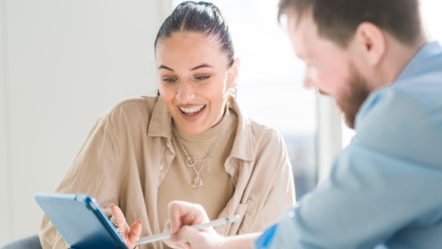 Two colleagues in meeting