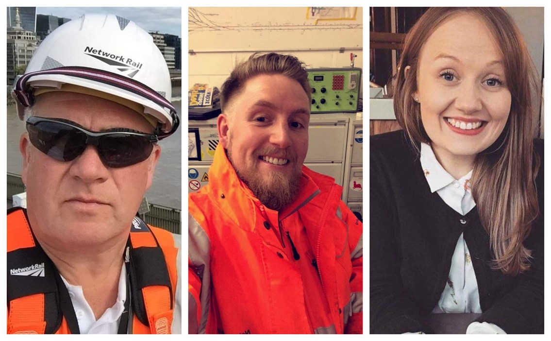 Family members at Network Rail praised by rail minister for their work in keeping the railway running: Gary, Liam and Laura Murphy